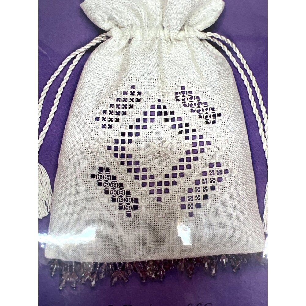 Hardanger Drawstring Bag Embroidery Pattern Detailed Stitches By J. Designs LLC